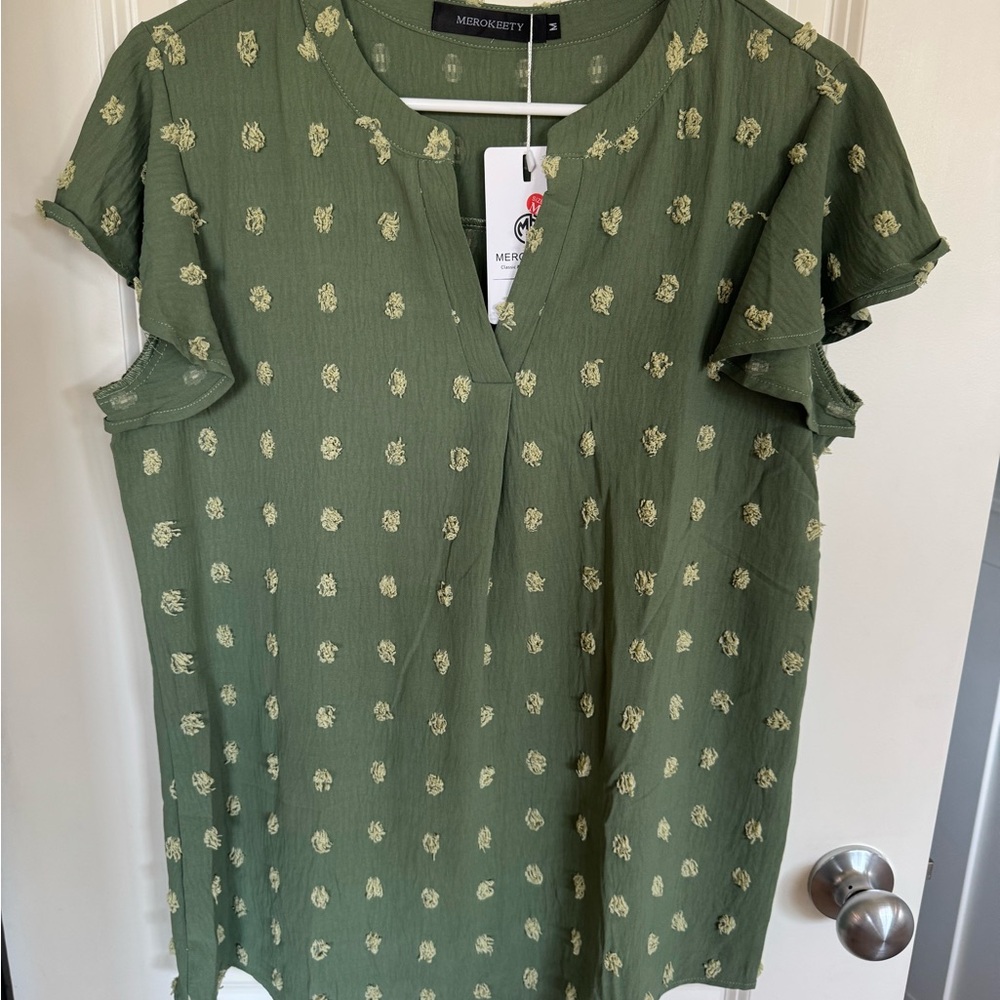 Green Patterned Blouse